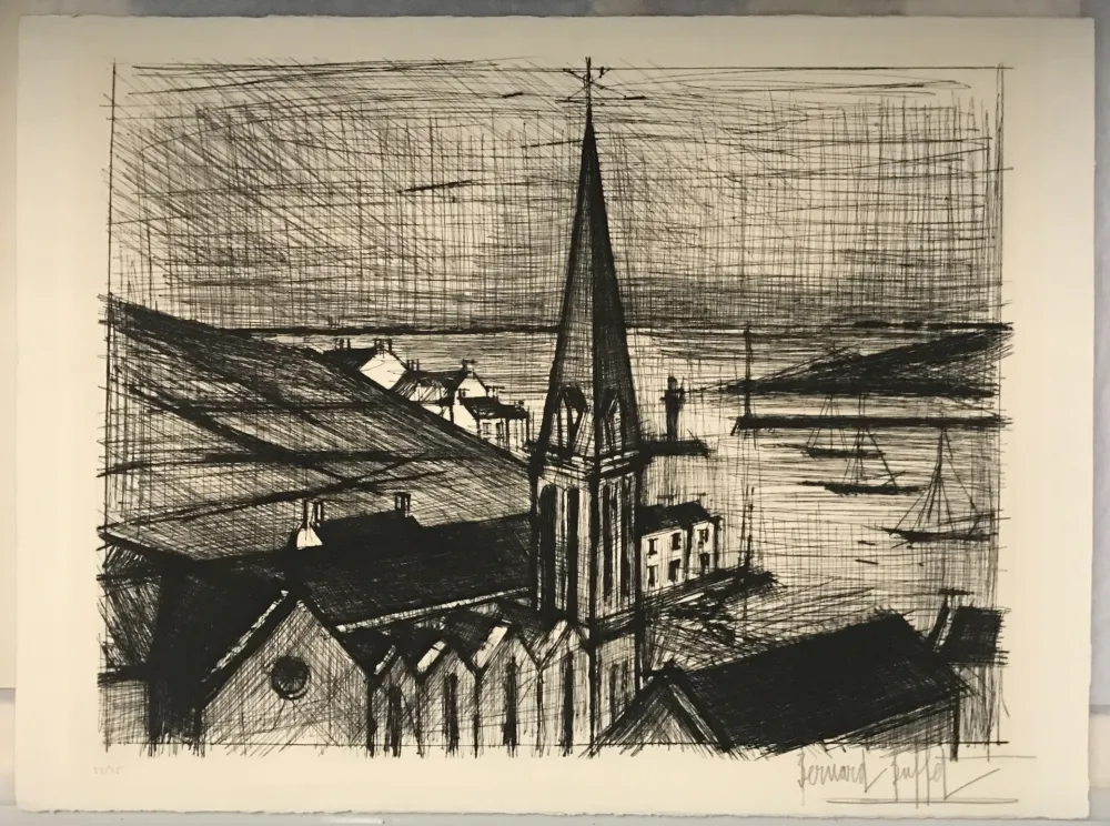 Kaltnadelradierung Buffet - Le Clocher de Sauzon