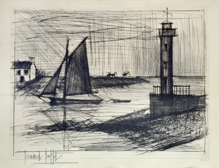 Kaltnadelradierung Buffet - L'Embouchure de l'Odet