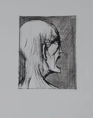 Kaltnadelradierung Buffet - L'enfer de Dante / Damné ricanant