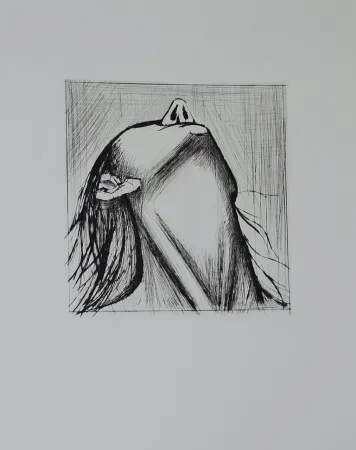 Kaltnadelradierung Buffet - L'enfer de Dante / Tête renversée