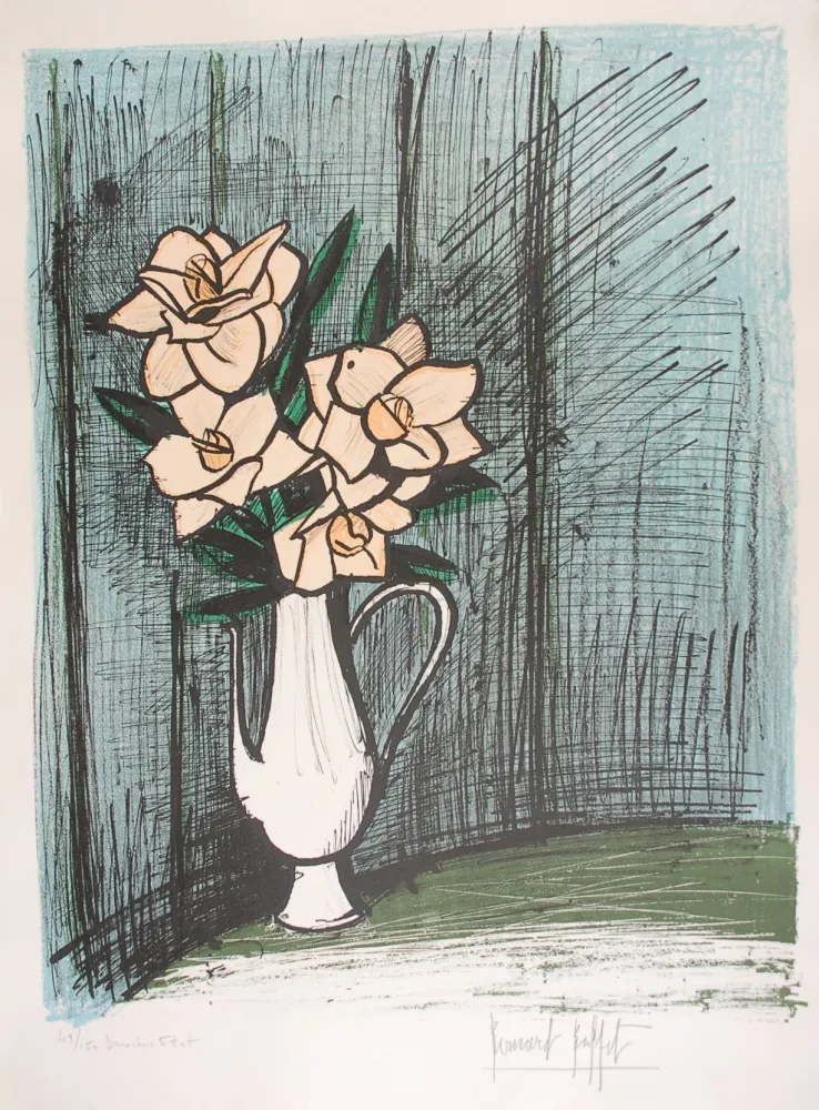 Lithographie Buffet - Les Camélias - The Camelias