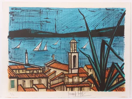Lithographie Buffet - Les Toits de Saint-Tropez 