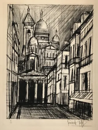 Kaltnadelradierung Buffet - Notre Dame de Lorette et le Sacre Coeur