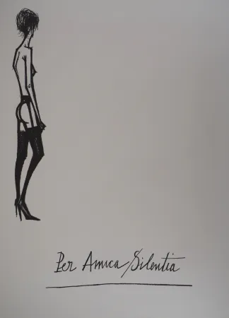 Lithographie Buffet - Nu en jarretelles, Per Amica Silentia