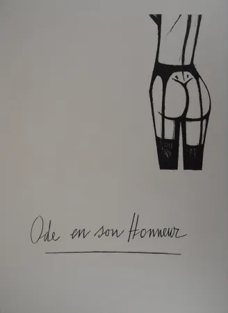 Lithographie Buffet - Ode en son honneur, les jarretelles