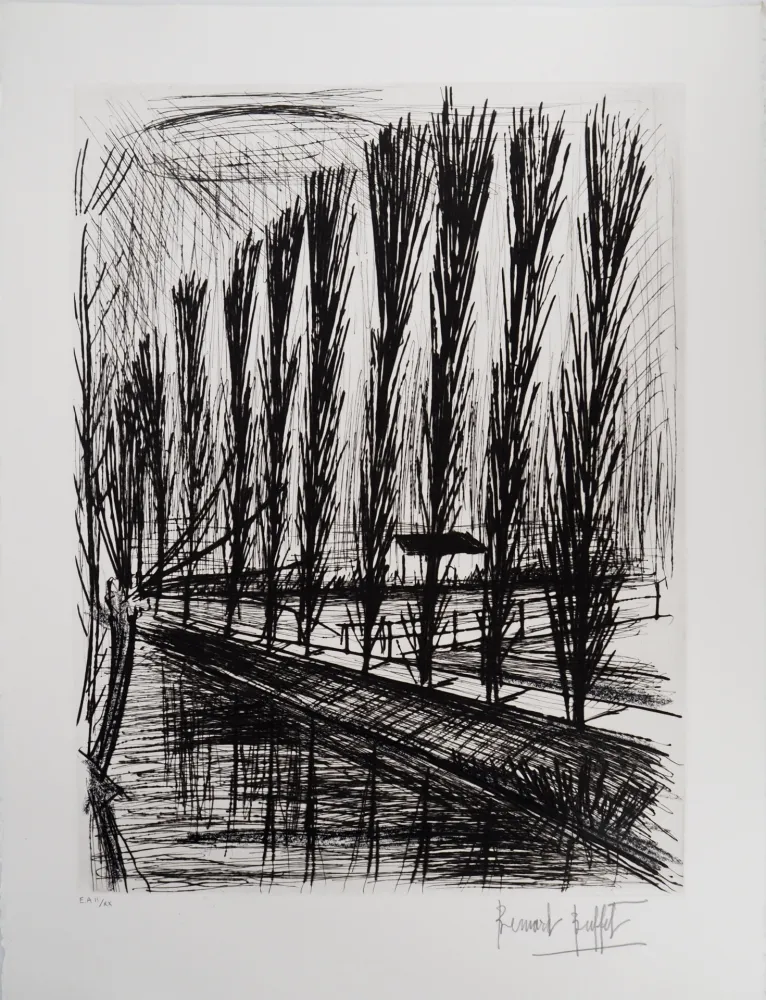 Stich Buffet - Peupliers au bord du canal