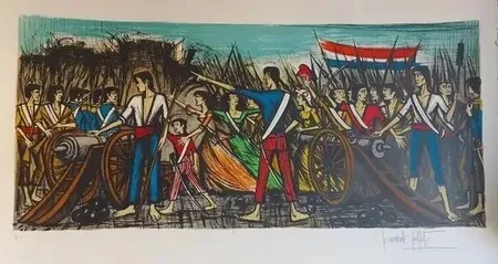 Lithographie Buffet - Prise de la bastille 1978