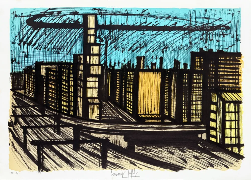 Lithographie Buffet - Quartier de Ginza - Tokyo