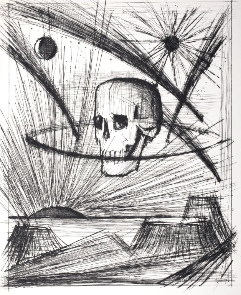 Kaltnadelradierung Buffet - Voyages fantastiques de Cyrano de Bergerac, 1958