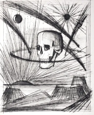 Kaltnadelradierung Buffet - Voyages fantastiques de Cyrano de Bergerac, 1958