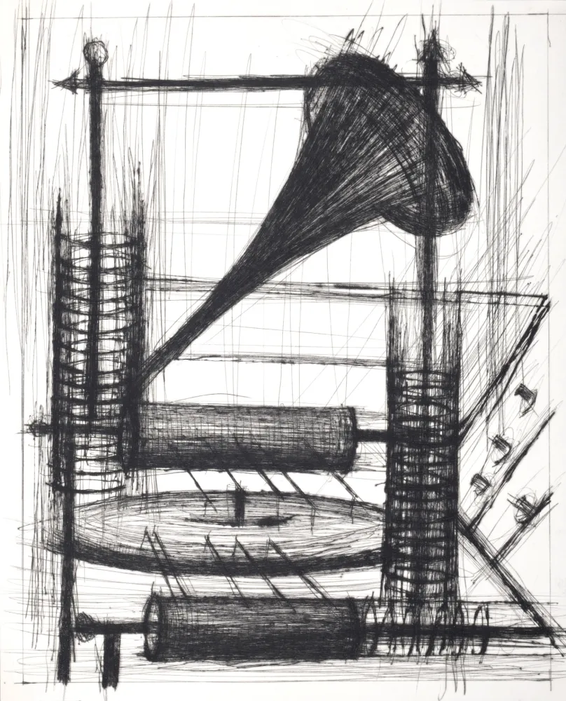 Kaltnadelradierung Buffet - Voyages fantastiques de Cyrano de Bergerac, 1958