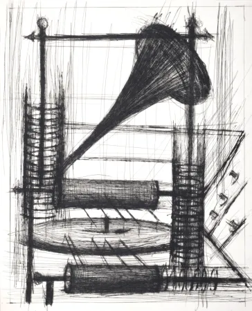 Kaltnadelradierung Buffet - Voyages fantastiques de Cyrano de Bergerac, 1958