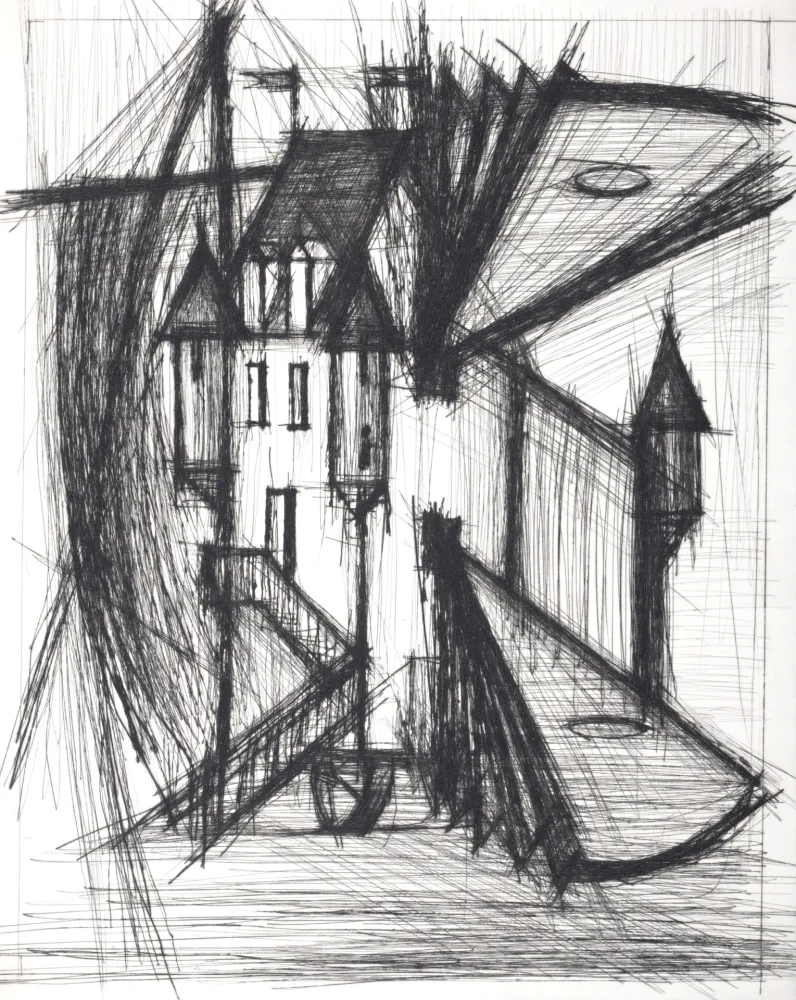 Kaltnadelradierung Buffet - Voyages fantastiques de Cyrano de Bergerac, 1958