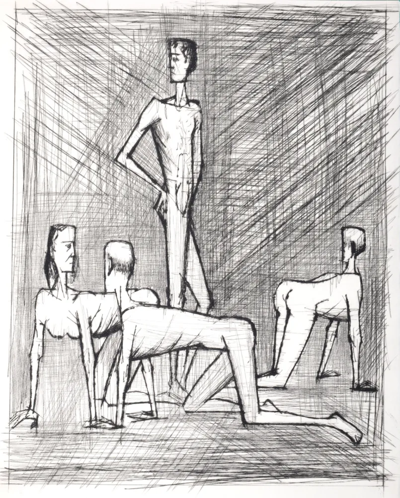 Kaltnadelradierung Buffet - Voyages fantastiques de Cyrano de Bergerac, 1958