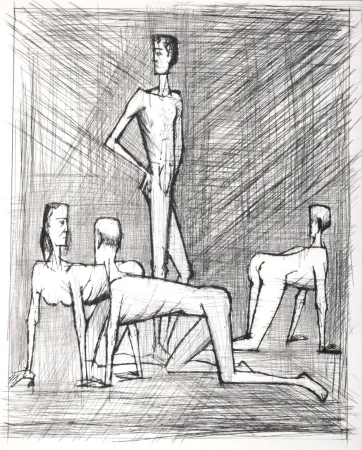 Kaltnadelradierung Buffet - Voyages fantastiques de Cyrano de Bergerac, 1958