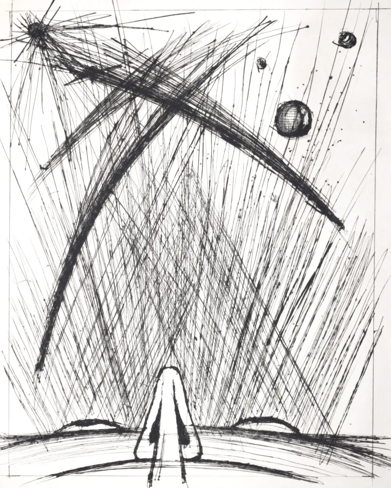 Kaltnadelradierung Buffet - Voyages fantastiques de Cyrano de Bergerac, 1958