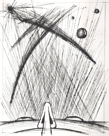 Kaltnadelradierung Buffet - Voyages fantastiques de Cyrano de Bergerac, 1958