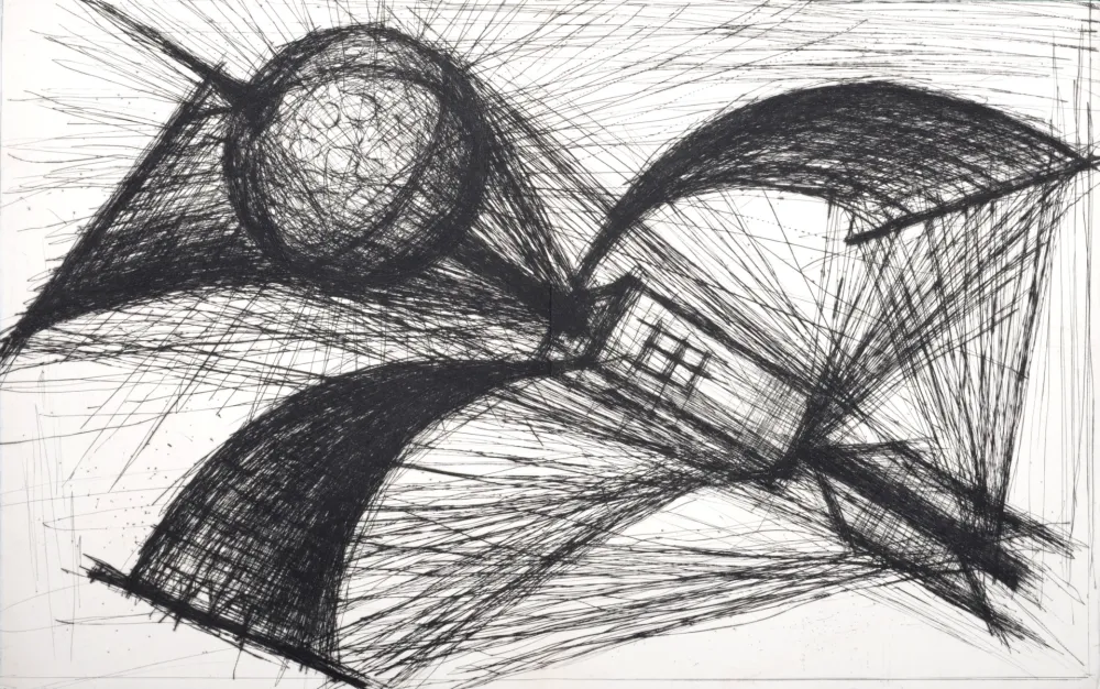 Kaltnadelradierung Buffet - Voyages fantastiques de Cyrano de Bergerac, 1958