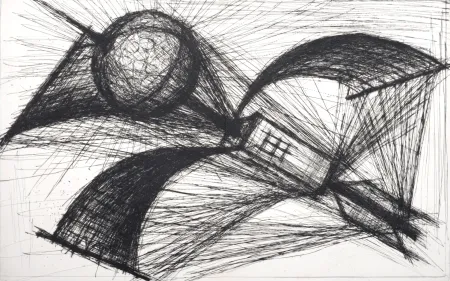 Kaltnadelradierung Buffet - Voyages fantastiques de Cyrano de Bergerac, 1958