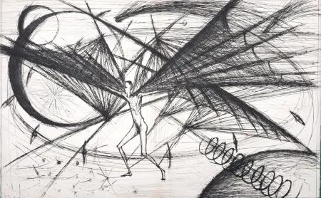 Kaltnadelradierung Buffet - Voyages fantastiques de Cyrano de Bergerac, 1958