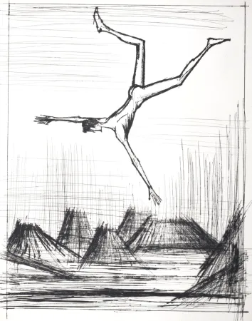 Kaltnadelradierung Buffet - Voyages fantastiques de Cyrano de Bergerac, 1958