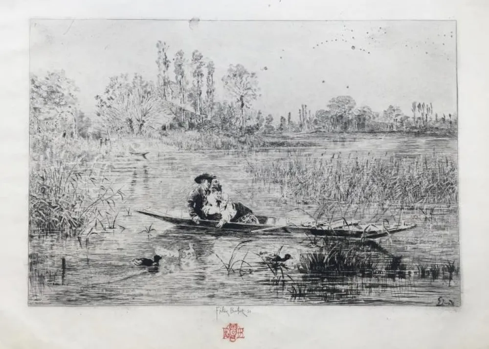 Stich Buhot - Au fil de l'eau (1875)
