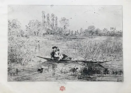 Stich Buhot - Au fil de l'eau (1875)