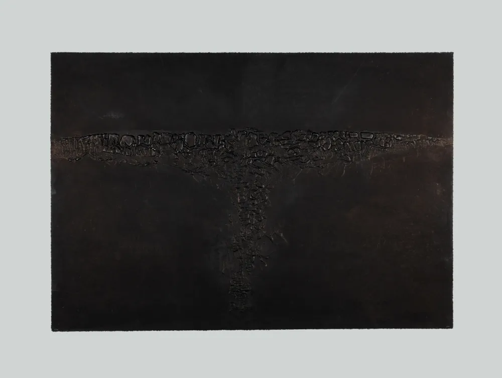 Radierung Und Aquatinta Burri - Cretto Nero F