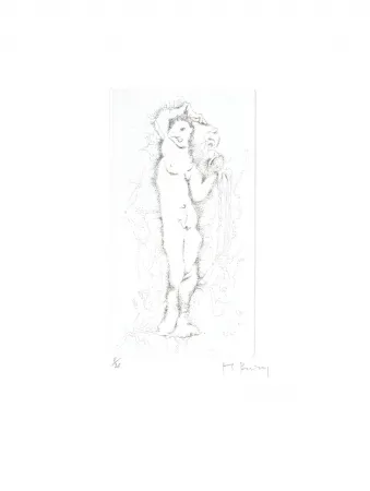 Radierung Bury - Nuée de neige