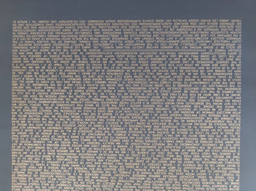 Siebdruck Byars - The golden Tower, 1974. Diptychon. 