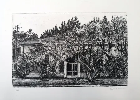 Radierung Cacciarini - Il villino