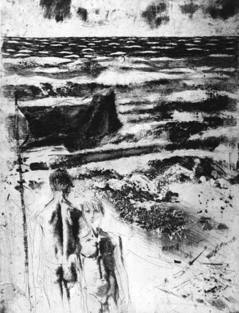 Radierung Und Aquatinta Calandri - Libecciata