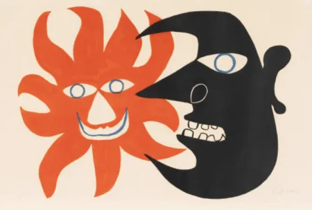 Lithographie Calder - Black Moon and Red Sun, ca