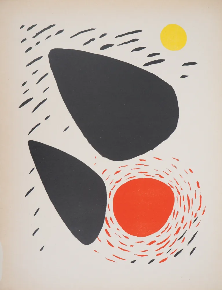 Lithographie Calder - Formes en mouvement (Poésie de l'espace)