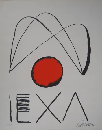 Lithographie Calder - IEXA : Strings and Red Ball