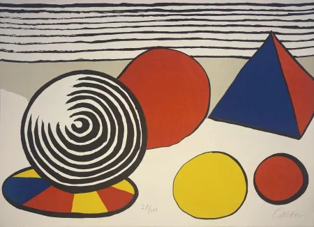 Lithographie Calder - La point de non retour / The Point of No Return from La Memoire Elementaire