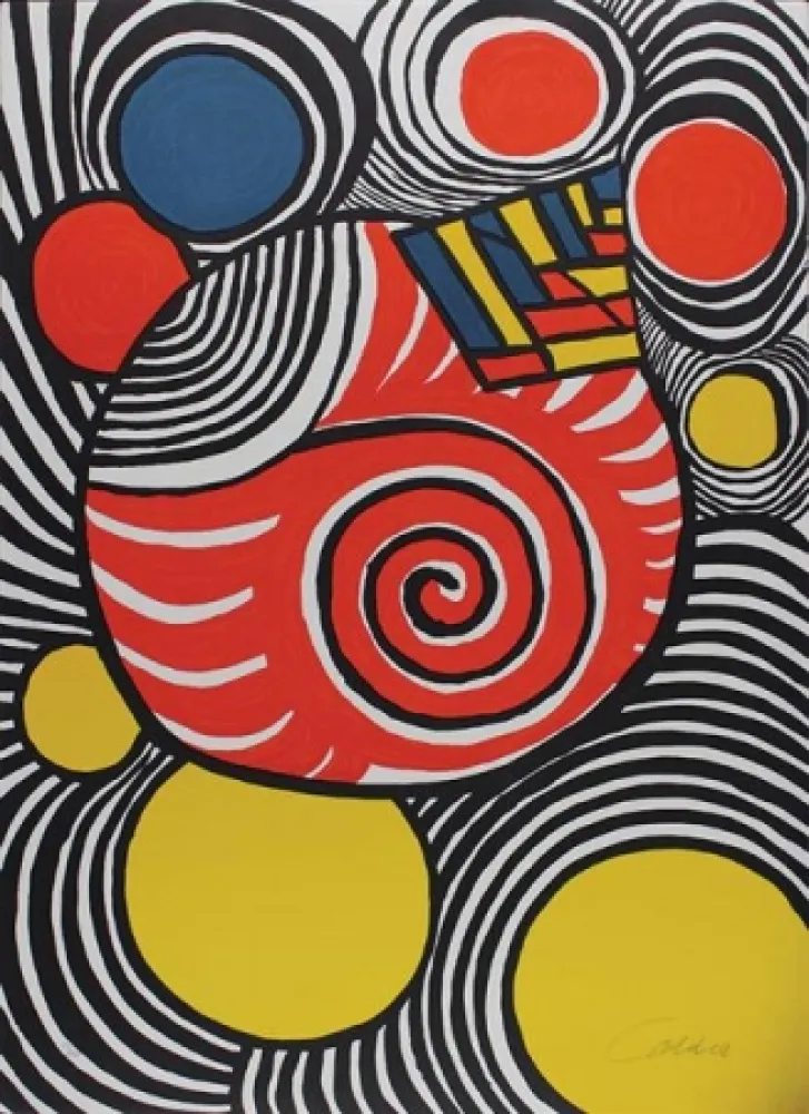 Lithographie Calder - Spiral and Pyramid