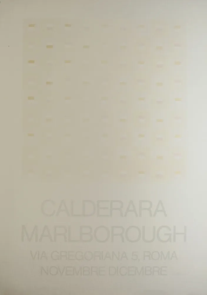 Siebdruck Calderara - Marlborough (SIGNED silkscreen exhibition poster on fine paper)