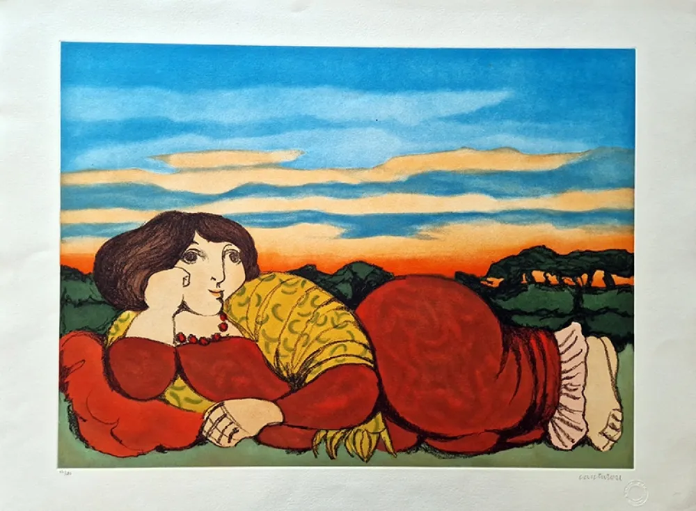 Radierung Cantatore - Odalisca