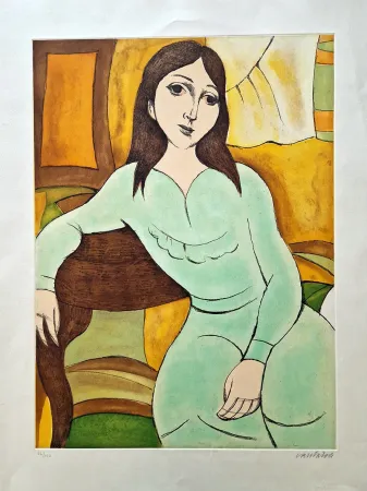 Radierung Und Aquatinta Cantatore - Ragazza