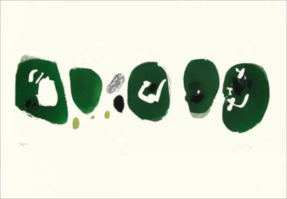 Radierung Capdeville - Cinq marques vertes