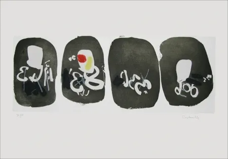 Radierung Capdeville - Quatre marques