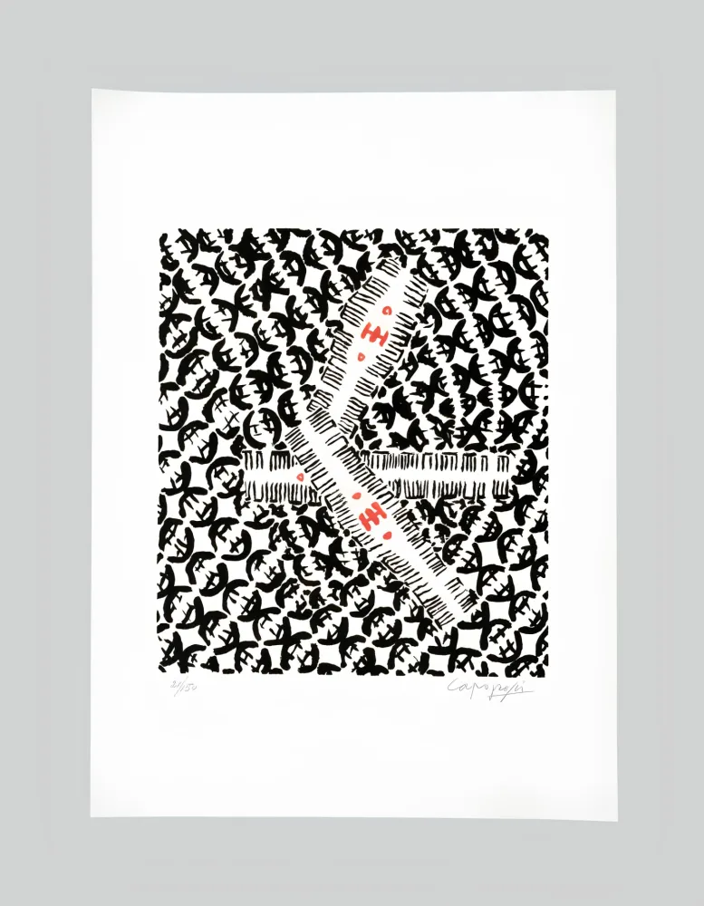 Lithographie Capogrossi - Giuseppe capogrossi (1900–1972) - Lithography on Fabriano paper - 1957
