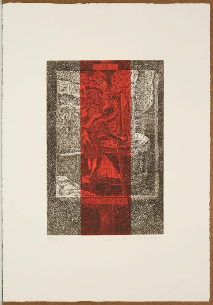 Radierung Carmassi - La tintoria