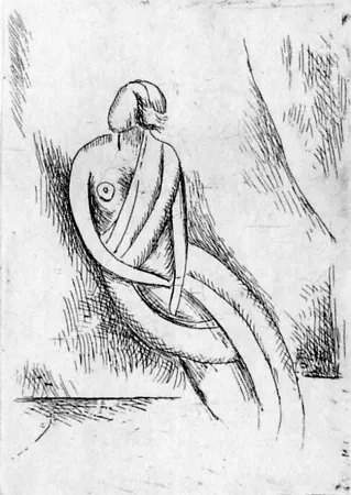 Radierung Carra - Figura femminile