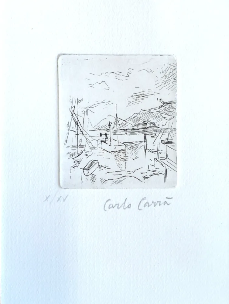 Radierung Carra - Piccolo molo