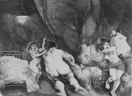 Radierung Carrera - Il ratto delle Sabine