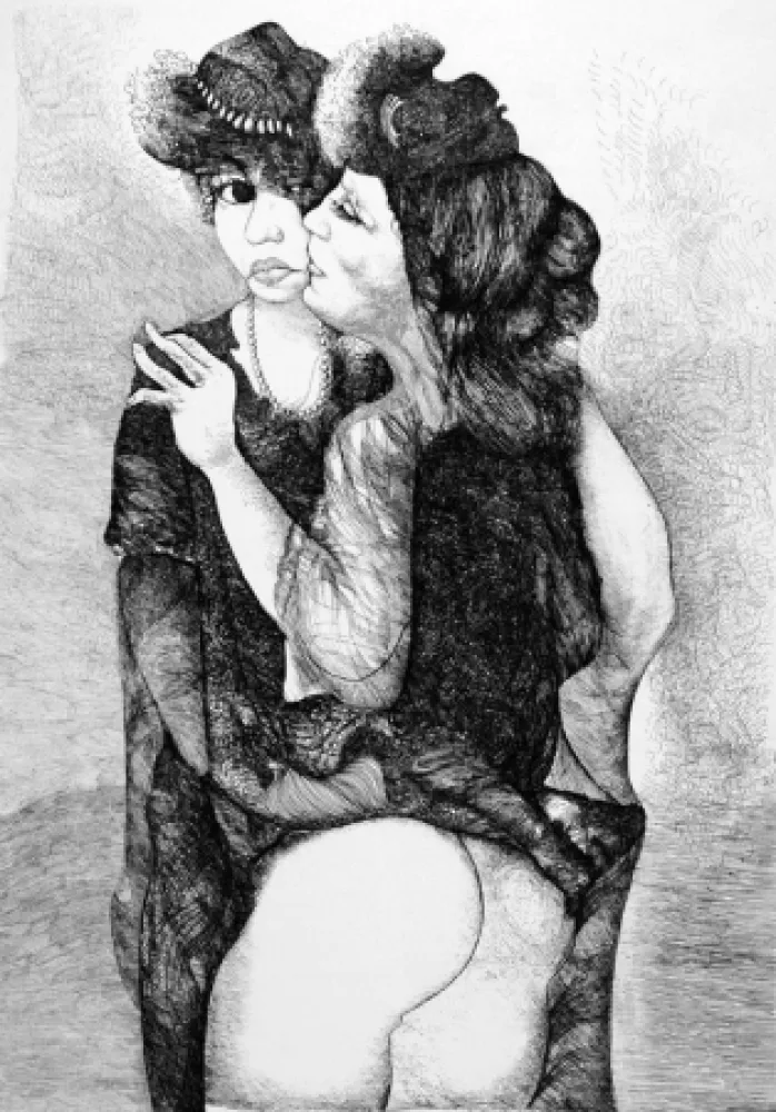 Radierung Carrera - Le amiche