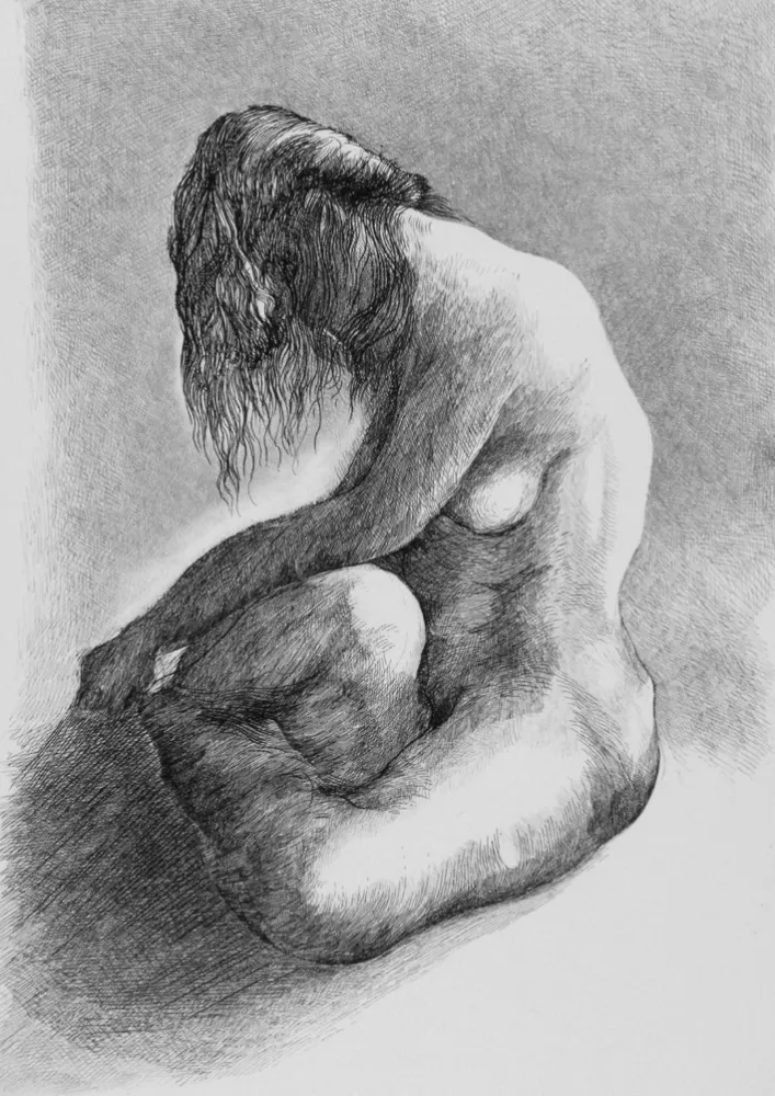 Radierung Carrera - Nudo 