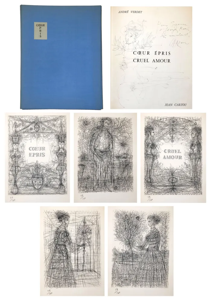 Illustriertes Buch Carzou - André VERDET Coeur épris, cruel amour. Pointes sèches originales de Jean Carzou